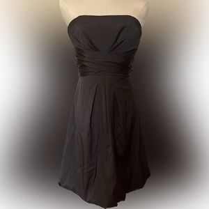 White House Black Market Black Strapless Bubble-Hem Cocktail Dress | Size 0